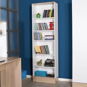 Resim Adore Base KTP-860-MB-1 Genç Odası 6 Raflı Kitaplık İtalyan Meşe Beyaz 