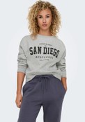 Resim ONLSWEAT L/S CREW OVERSIZ A GRI MEL Kadın Sweatshirt Only