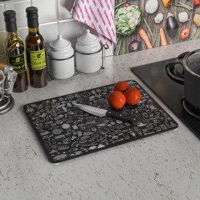 Resim Decovetro Yiyecek ve Içecek Görünümlü | Cam Kesme Tahtası - Kesim - 30 x 40 cm 