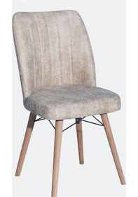 Resim Kaliteli Bir Adet Kare Gold Mutfak Salon Sandalyesi Bej 