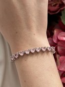 Resim VIP Pembe Zirkon Kalp Bileklik 