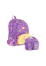 Resim Kaukko Kids Flamingo Nakışlı Ve Baskılı Okul Çantası L5226 Ve Thermo Beslenme Çantası L7226 Seti - Kız Çocuk Pembe - Mor 