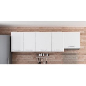Resim Minar 255 Cm Mutfak Dolabı Beyaz 255-B4-Üst Modül Beyaz 