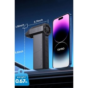 Resim Işıklı Mini Turbo Jet Fan 130000RPM Kablosuz Toz ve Hava Üfleyici – Pc Klavye, Araba Temizleme Aracı 