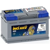Resim İnci Agm Leo 12 V 80 Ah 800 CCA Start-Stop Akü 