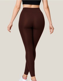 Resim Alya Underwear Toparlayıcı Yüksek Bel Kadın Günlük Spor Parlak Tayt Kahverengi 