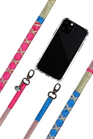 Resim Vorson El yapımı çapraz parlak simli telefon askısı Silvery Bpink 