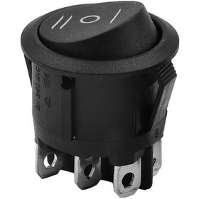 Resim Yuvarlak Anahtar On-off-on 6p Siyah Ic-134-6 