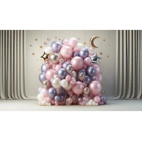 Resim Venspor Rüya Gibi Balon Demeti Arkaplan Modern Sanat Stili 200 x 150 cm Fon Duvar Örtüsü 