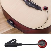 Resim 1 adet Siyah Akustik Gitar Pikap Mikrofonu Kırmızı Vurgularla - Artırılmış Ses Kalitesi için Piezo Temas Pikapı, Kablolu veya Pil ile Çalışır, 36V'ye Kadar, Gitar, Ukulele, Keman, Mandolin, Banjo, Kalimba, Arp, Prizli Performans İçin Plastik Yapı | Modern Müzik Aksesuarı | Hafif Pikap, Akustik Gitar Aksesuarları 