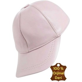 Resim Unisex %100 Deri Arkadan Ayarlanabilir Baseball Kep Şapka Lila 