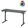 Resim Viyero Warden T-Ayak 360° RGB Karbon Fiber Oyuncu Masası 18 MM 136X60X75 CM GD-13608-2-BLK 