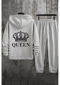 Resim Uyguntarz Unisex Quenn Baskılı Eşofman Takımı Gri 