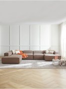 Resim S Home Design Concept Frida 5 Modül Pofidik Modüler Kanepe Xl Köşe Koltuk Takımı Sağ Köşe, Keten Vizon 