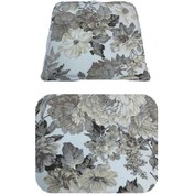 Resim Knsz minder seti 1 li mazlum çiçek gri kumaş oturma ve sırt tel sandalyesi minderi bir arada 