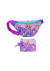Resim Coral High Kız Çocuk Pembe Mor Dondurma Desenli Bel Çantası Ve Bozuk Para Cüzdanı Set Çok Renkli 