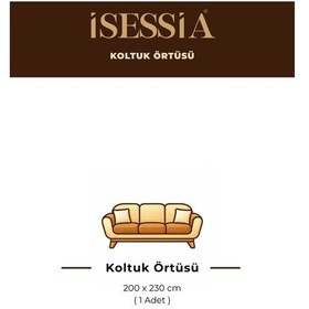 Resim Miora Zigzak Desenli Bohem Koltuk Örtüsü Tekli & Üçlü Koltuk 200 X 230 Cm Kahverengi 