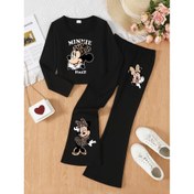 Resim Disney Resmi Kız Çocukları Uzun Kollu Pantolon Takımı, Sevimli Minnie Baskısı, Sıcak İç Çamaşırı, Yuvarlak Yaka Üst, Dar Kesim Pantolon, Yeni Sonbahar/Kış Koleksiyonu, Rahat ve Çok Yönlü Giyim, Mükemmel Tatil Hediyesi, Yüksek Kaliteli Kumaş 