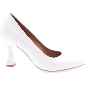 Resim Dgn 0620-22y Sivri Burun Parmak Dekolteli Uzun Topuklu Ayakkabı 0620-1918-R0198 Beyaz 