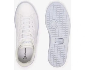 Resim Lacoste Carnaby Pro Synthetic Fiber Lastik Bagcıklı Deri Unisex Çocuk Beyaz Sneaker - 747SUC00041T3 