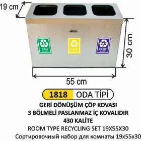 Resim Arı Metal Geri Dönüşüm Seti Oda Tipi 19X55X30 