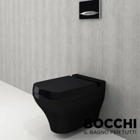 Resim Bocchi Scala Asma Klozet Parlak Siyah Kapak Dahil 1080-005-0128 