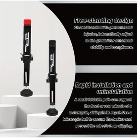 Resim Hightower Katlanır Portatif Tek Taraflı Siyah Motor Paddock Standı Ön Arka Teker Destek 