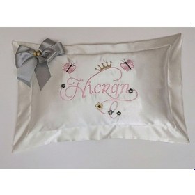 Resim İsimli Kız Bebek Dekoratif Takı Yastığı Nakış Desenli 
