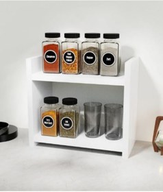Resim Tezgah Üstü Baharatlık Rafı 