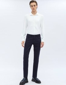 Resim Kip Lacivert Dokuma Slim Fit Casual Pamuk Karışımlı Pantolon 400053 Lacivert 