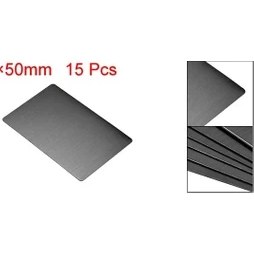 Resim Mingjin Shop 1 Koyu Gri Tarzı 80X50X0,4MM Uxcell Kalın Paslanmaz Çelik Boş Metal Kart Kartvizit Plaka Gümüş Ton (Yurt Dışından) 
