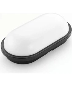 Resim Esmo Home 15W Siyah IP65 Oval LED Tavan ve Duvar Lambası | 1500 Lümen Beyaz Işık | Su ve Toz Geçirmez Banyo Bahçe Balkon Aydınlatma Armatürü 220V 