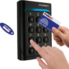 Resim Pratik Kart Pratikkart Akıllı Kart Geçiş Sistemi Kartlı Ve Şifreli Pratik-Cp Serisi Siyah Renkli Kolay Kurulum 