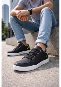 Resim Ghattix Erkek Spor Ayakkabı Günlük Kullanım Siyah Beyaz Siyah - Beyaz 