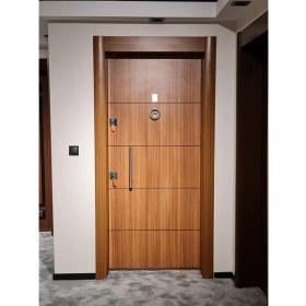 Resim Tezdoor Çelik Kapı, Eskitme Kasalı Düz Model Daire Giriş Kapısı, Sağ Açılım 