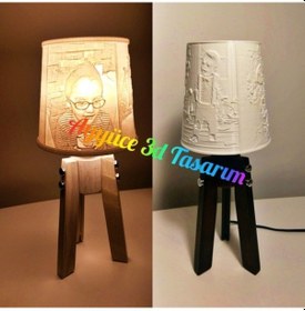 Resim 3D Kişiye Özel Fotoğraflı Masa Abajur Lamba 