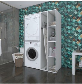 Resim Kenzlife Çamaşır-Kurutma Makinesi Dolabı Alyushamdf Byz 180 120 60 % 100 Mdf Full Mdf Banyo Kapaksız Arkalıksız Çok Renkli 