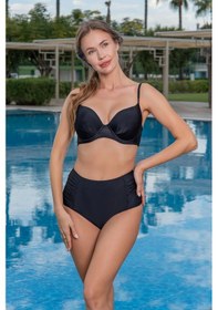 Resim Ruko Maio Kadın Yüksek Bel Toparlayıcı Destekli Siyah Bikini Takımı 