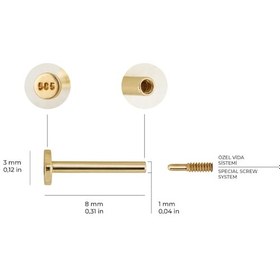 Resim Goldkupe Yaprak Altın Piercing-6457 