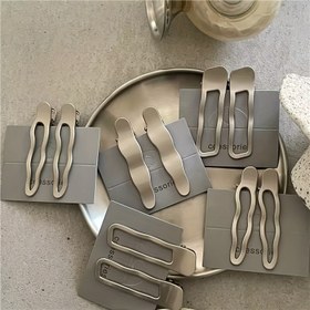 Resim 6 adet Zarif Gümüş Saç Tokası - Dalgalı, Geometrik ve Gözyaşı Şekilleri, Şık Saçlar ve Saç Aksesuarları için Mükemmel, Şık Saç Aksesuarı | Geometrik Tasarım | Metalik Kaplama 