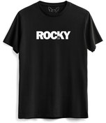 Resim Alfa Tshirt Rocky Balboa Resimli Dijital Baskılı Çocuk Siyah Tshirt 