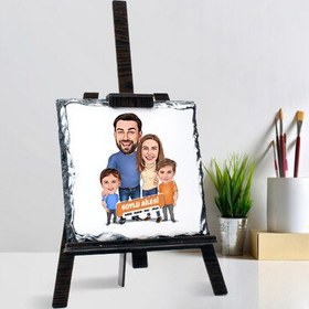 Resim 2 Erkek Çocuklu Aile Temalı Karikatürlü Şövalye Ayaklı Taş 