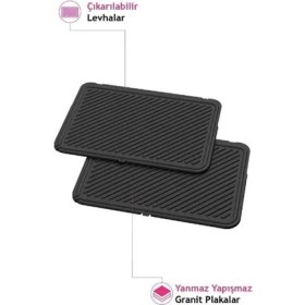 Resim Altus Tost Makinesi 1800 W Güç Granit Plakalarla Antrasit Renk Çift Taraflı Kullanım 