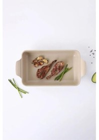 Resim Neoflam Fika Alüminyum Döküm Dikdörtgen Yanmaz Yapışmaz 2 Li Fırın Tepsisi Kek Kabı Beyaz 