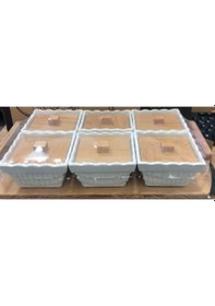 Resim Konak Züccaciye Seramik Ahşap 6 Lı Dikdörtgen Kahvaltılık Seti 