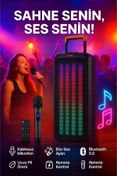 Resim Zineets Işıklı Büyük Boy Party Box Bluetooth Hoparlör Taşınabilir Şarjlı Ses Sistemi Radyolu Karaoke Mic 