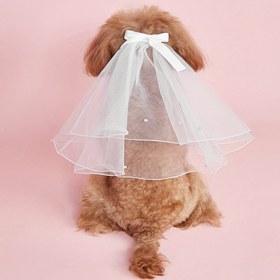 Resim Kediler & Köpekler için Evcil Hayvan Düğün Elbisesi & Bandana Seti 