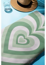 Resim Dijital Baskı Plaj Deniz Havlusu Kalpli Desen Peştamal Hvl0194 Renkli 