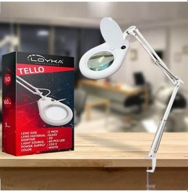Resim Tello Led Işıklı Masa Bağlantılı Büyüteç 5x 