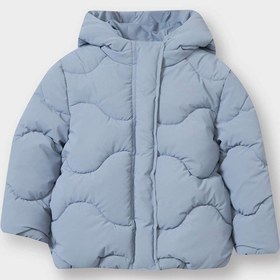 Resim Defacto Kız Bebek Kapüşonlu Fermuarlı Kapitoneli Şişme Mont F4823a525wnbe570 Mavi-be570 